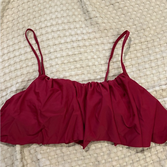 Red Ruffled Bikini Top - Picture 1 of 3